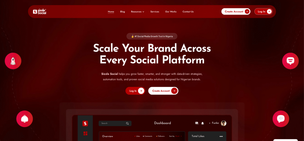 Sizzle Nigeria Website Homepahe Sizzle Social Homepage