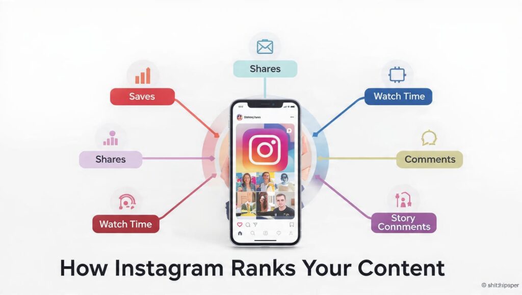 Instagram algorithm signals for influencers showing engagement ranking factors
