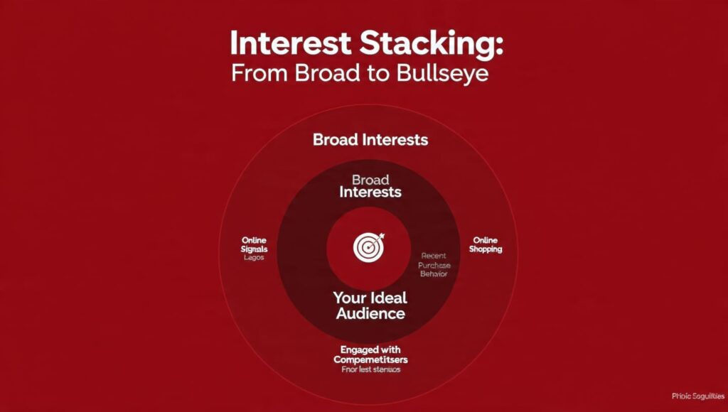 Interest stacking diagram for precise social media audience targeting for Nigerian brands