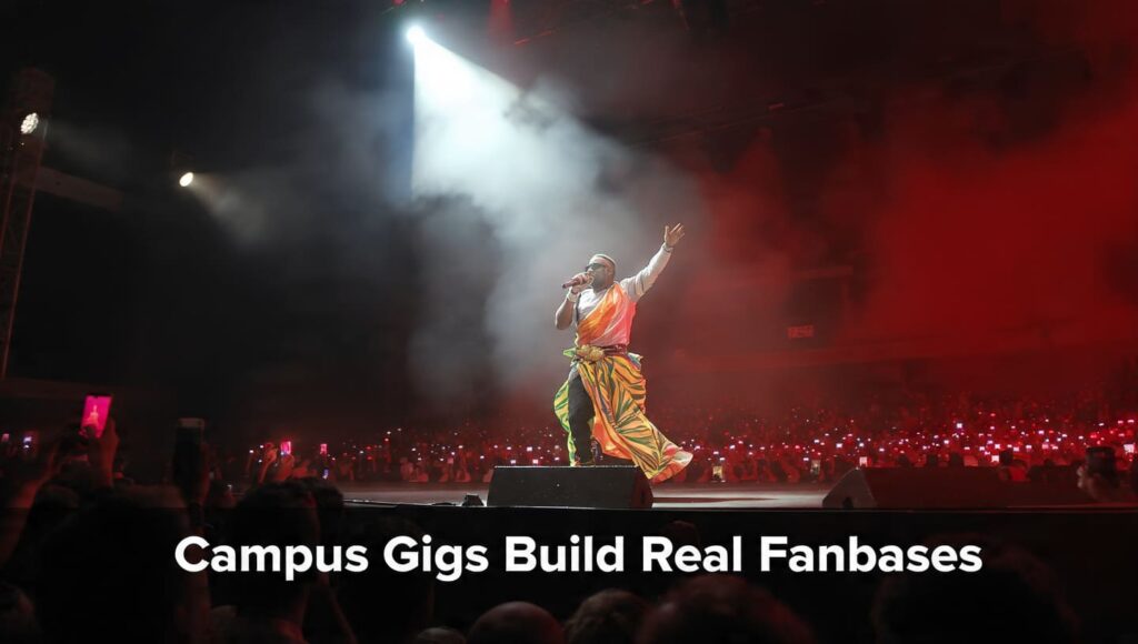 Nigerian creator live gig campus tour fanbase building university show 2026