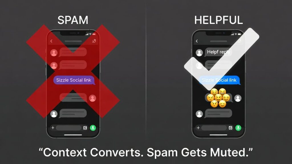 Sizzle Social affiliate program tips smart link sharing vs spamming