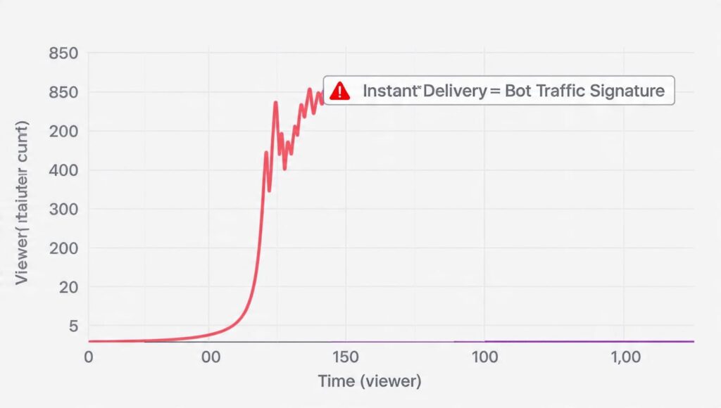 Avoid instant delivery viewers Twitch algorithm spike ban pitfall