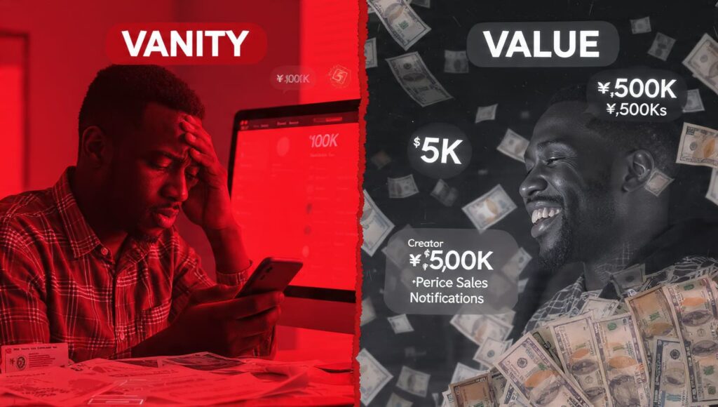 Nigerian content creator frustrated with high follower count but zero sales on Instagram