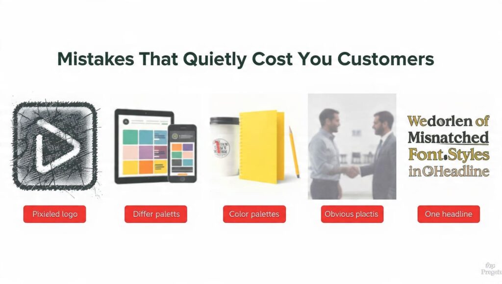 Visual branding mistakes customers spot outdated logo inconsistent colors blurry images