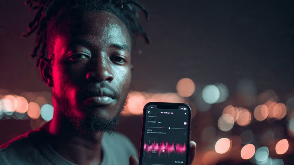 Nigerian TikTok creator using TikTok Promote feature with trending sound for paid reach