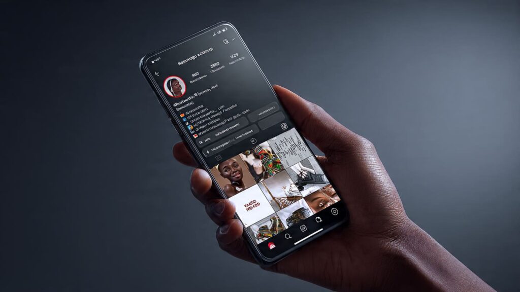 Example of a well-optimized Nigerian Instagram creator profile on smartphone