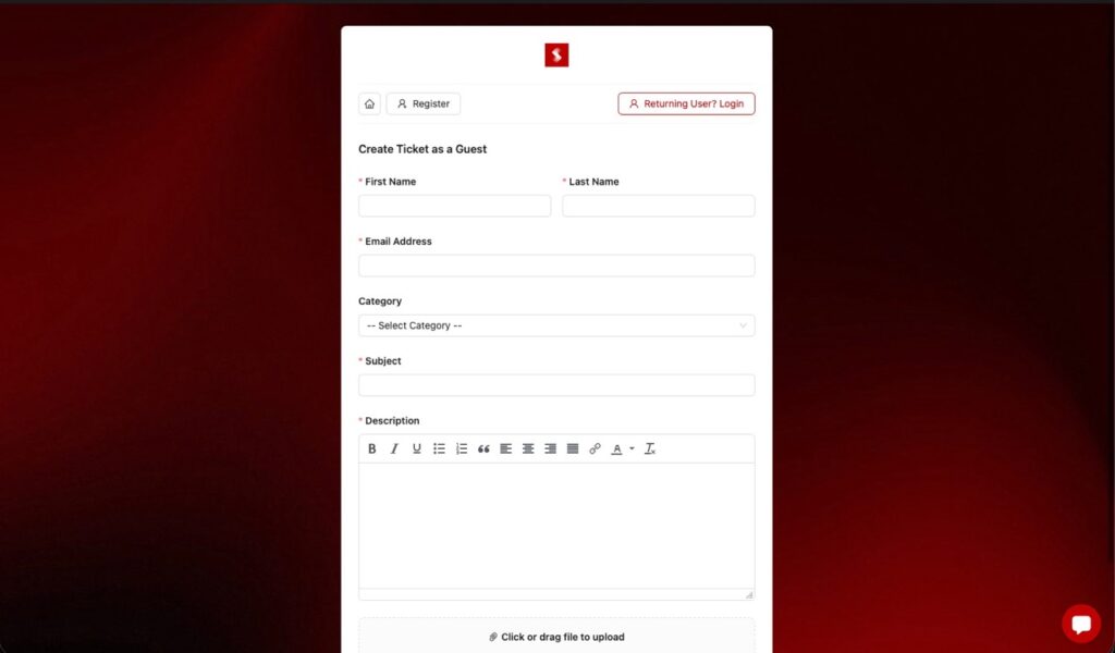 New Sizzle Social support portal for customer assistance and issue resolution