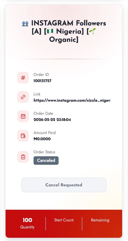 Order cancellation option available on Sizzle Social platform