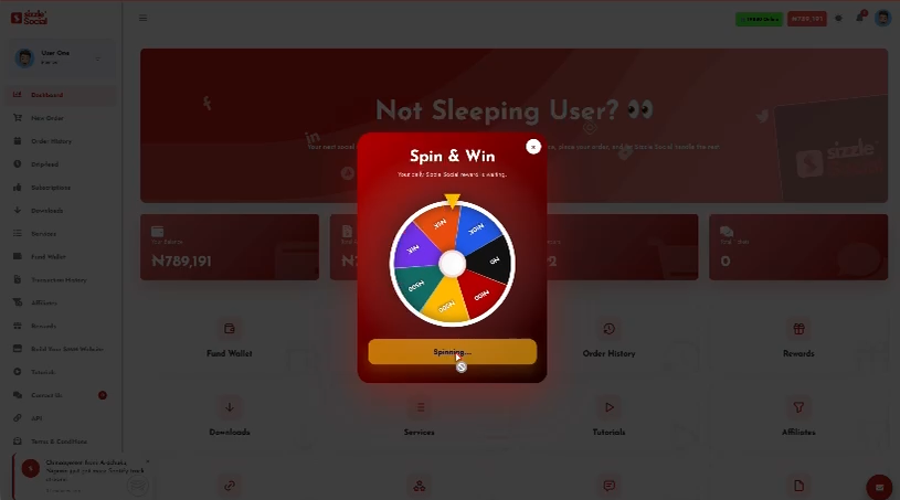Sizzle Social daily Lucky Wheel feature for earning rewards and bonuses