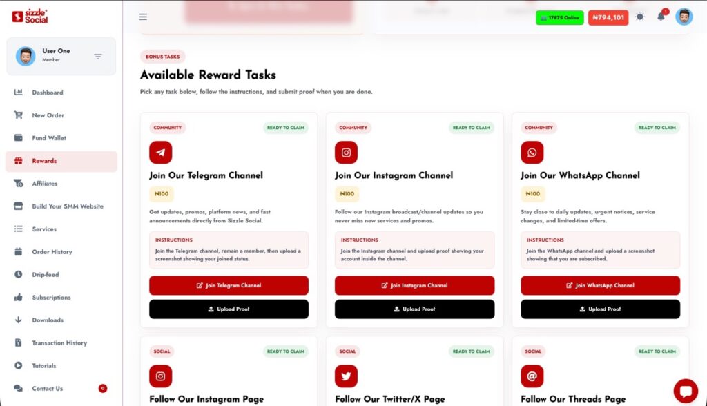 Improved rewards system and reward confirmation process on Sizzle Social