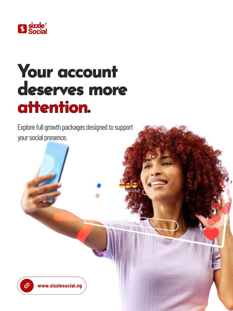 Sizzle Social design promoting full social media growth packages for creators and businesses that want broader support for their online presence
